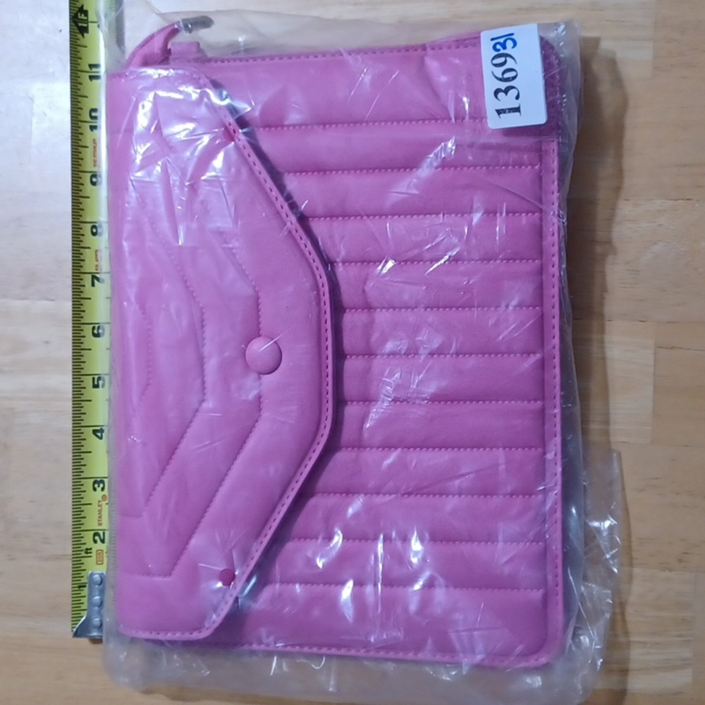 Pink zippered clutch